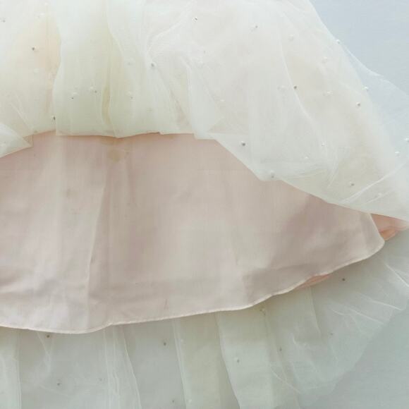 American Princess Pink Tulle Girls Dress Size 8 Wedding Flower Girl Pageant - Picture 4 of 8